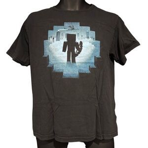 Minecraft Steve Cave Enderdragon Enderman Nether Blue T-Shirt Kid’s XL